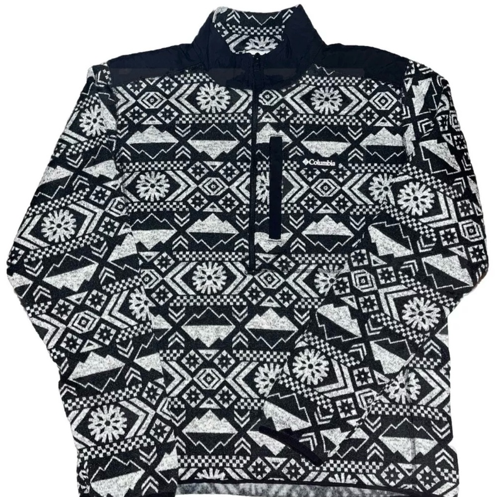 Columbia Men's Sweater Weather II printed Winter 1/2‎ Zip Pullover Size Large
